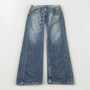 Vintage Y2K Levis 505 Light Wash Blue Mens 34x34‎ Regular Straight Jeans Red Tab